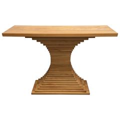 Harrods Solid Oak Console Table, circa 1985 3