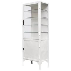 Vintage Iron and Glass Medicine Cabinet, 1940s