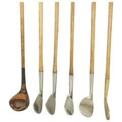 Set of Six Matched Playable Hickory Golf Clubs