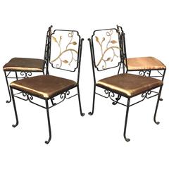 1920s Bronze and Iron Garden Chairs Attributed to Florentine Craft Studio