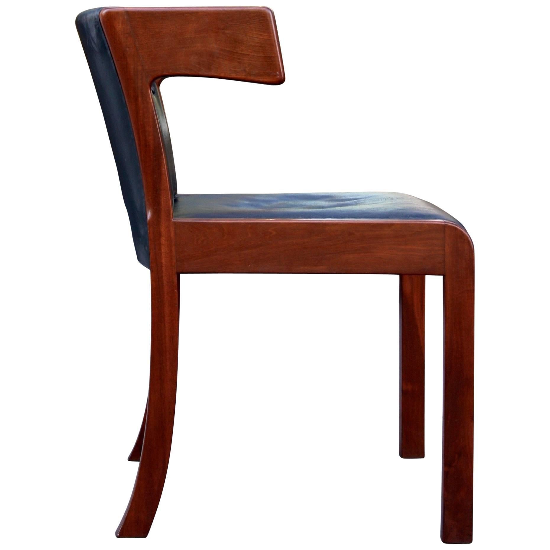 Ole Wanscher Mid-20th Century Winged Mahogany Side Chair