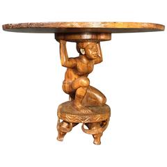 Early 1900s, Philippine Hardwood Figural Center Table