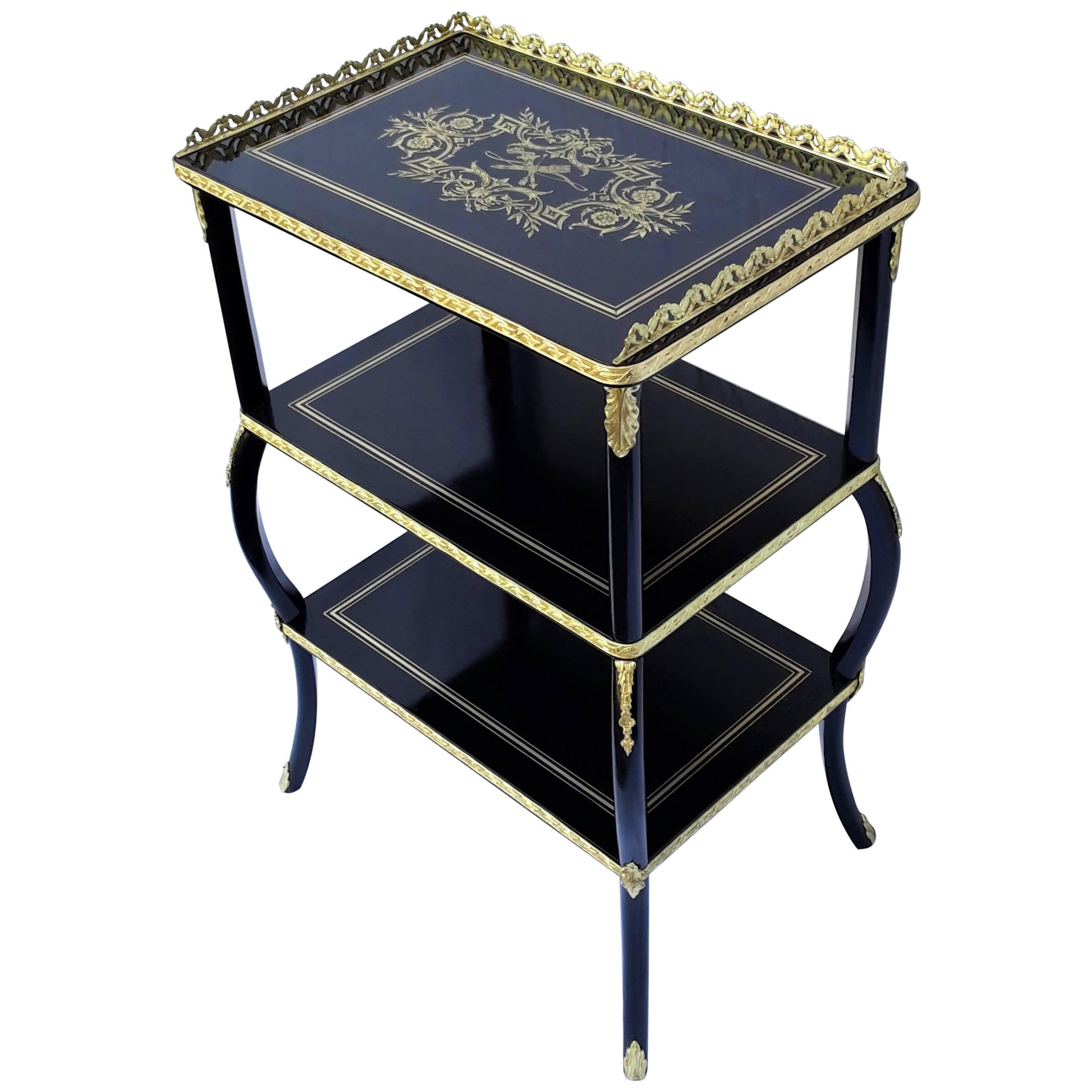 Charming 19th Century Napoleon 3 Marquetry Table, France