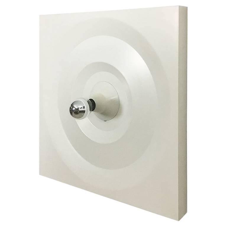 Large White Metal Wall Light by Klaus Hempel for Kaiser Leuchten, 1970s For Sale at 1stdibs