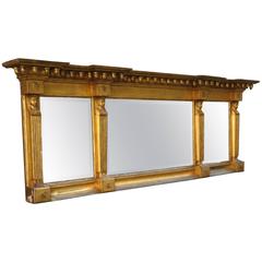 Early 19th Century English Egyptian Revival Giltwood Overmantel Mirror