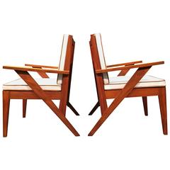 Pair of Great Armchairs, in the Style of Pierre Jeanneret, 1950s 5