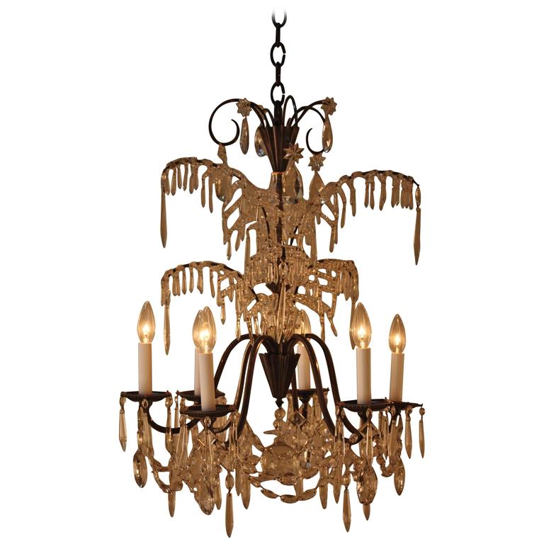 French Palm Tree Design Crystal Chandelier For At 1stdibs French Palm Tree Design Crystal Chandelier For