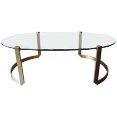 Brass and Glass Coffee Table by Peter Ghyczy