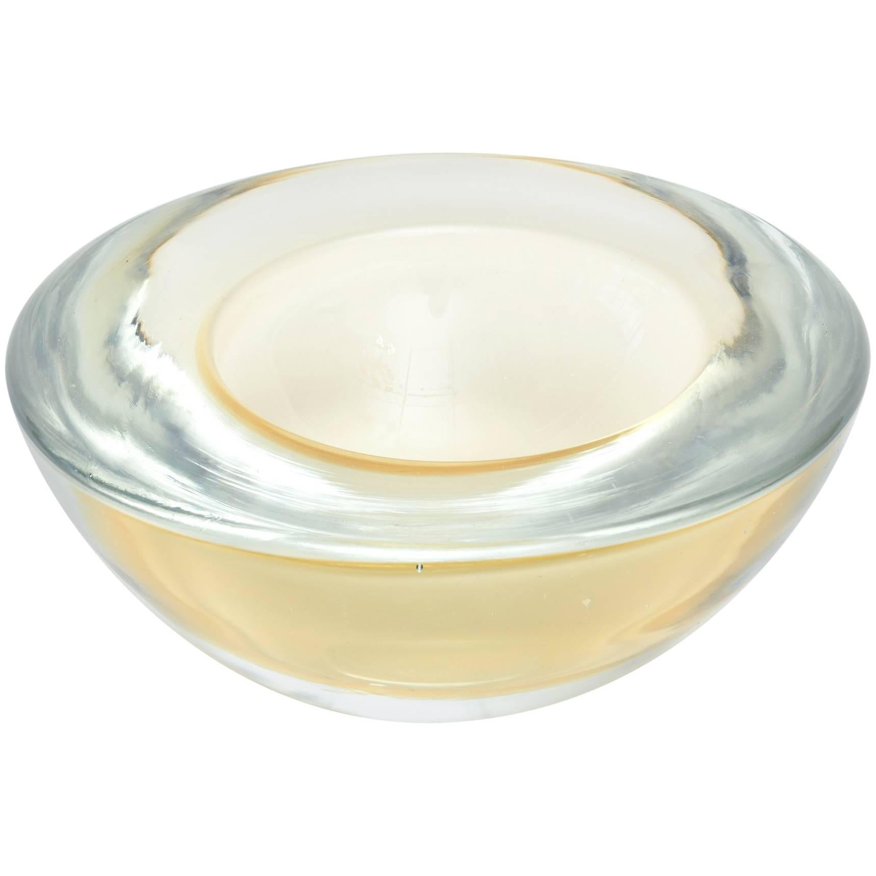 Italian Murano Geode Sommerso Glass Bowl 