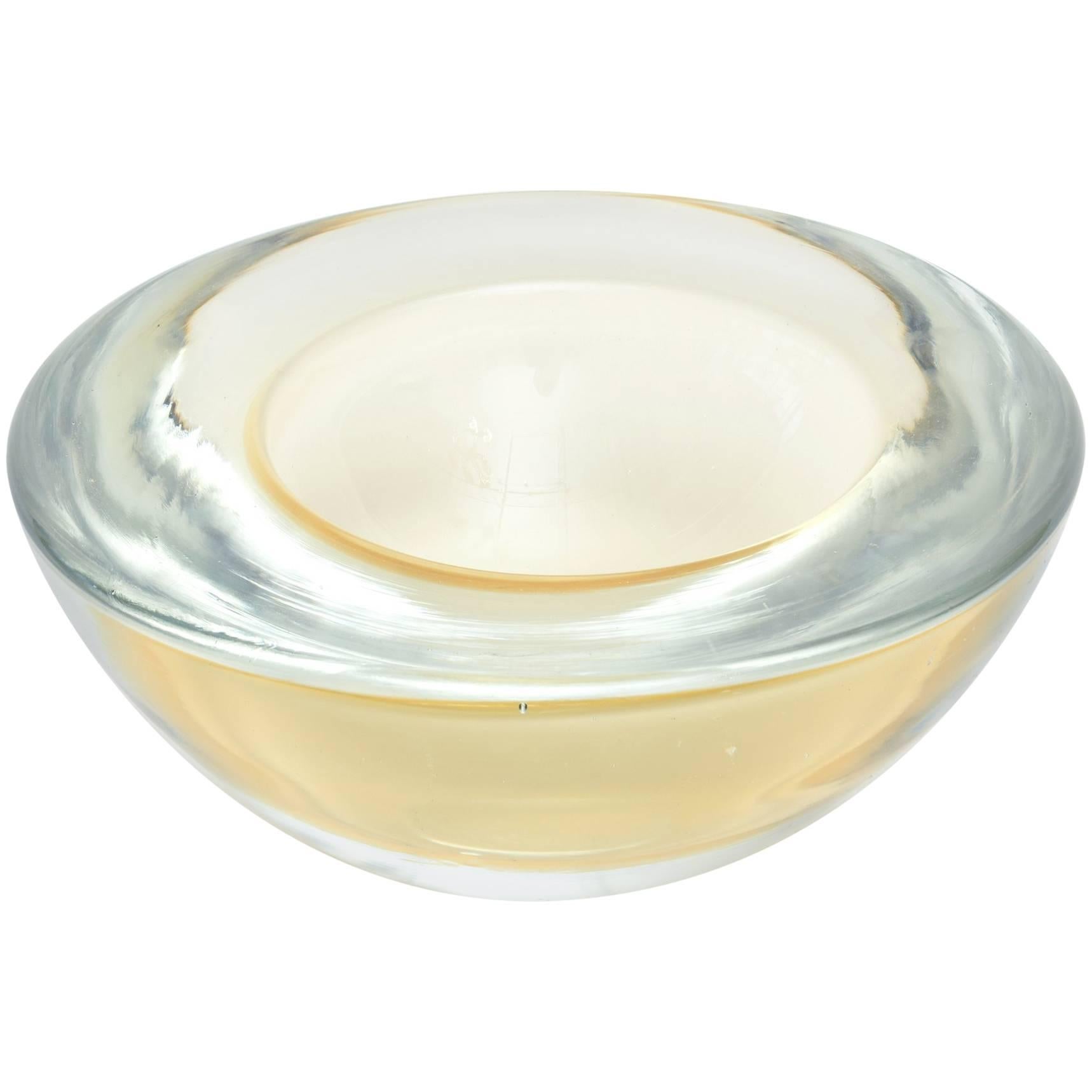 Italian Murano Geode Sommerso Glass Bowl