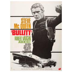 Original Retro Movie Poster for the Cult Film Bullitt Starring Steve McQueen