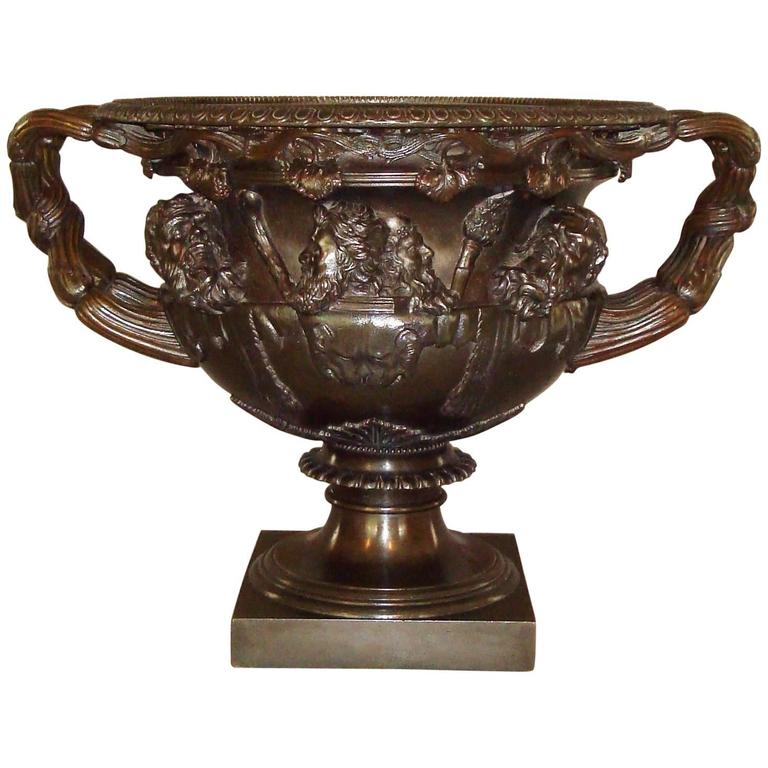 19th Century Grand Tour Bronze Warwick Vase For Sale at 1stdibs