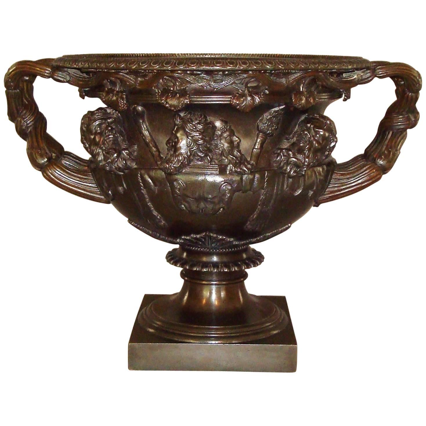 19th Century Grand Tour Bronze Warwick Vase For Sale
