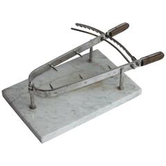 Antique French Jambon/Ham Holder on Marble Base