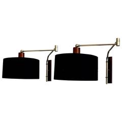 Vintage Pair of Large Wall Lights by Dijkstra Lampen