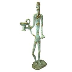 Solid Brass Patinated Greek Figurine Sculpture