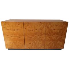 Milo Baughman Olive Burl Credenza or Sideboard for Dillingham