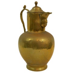 Antique English Brass Wine Jug or Pitcher, 19th Century