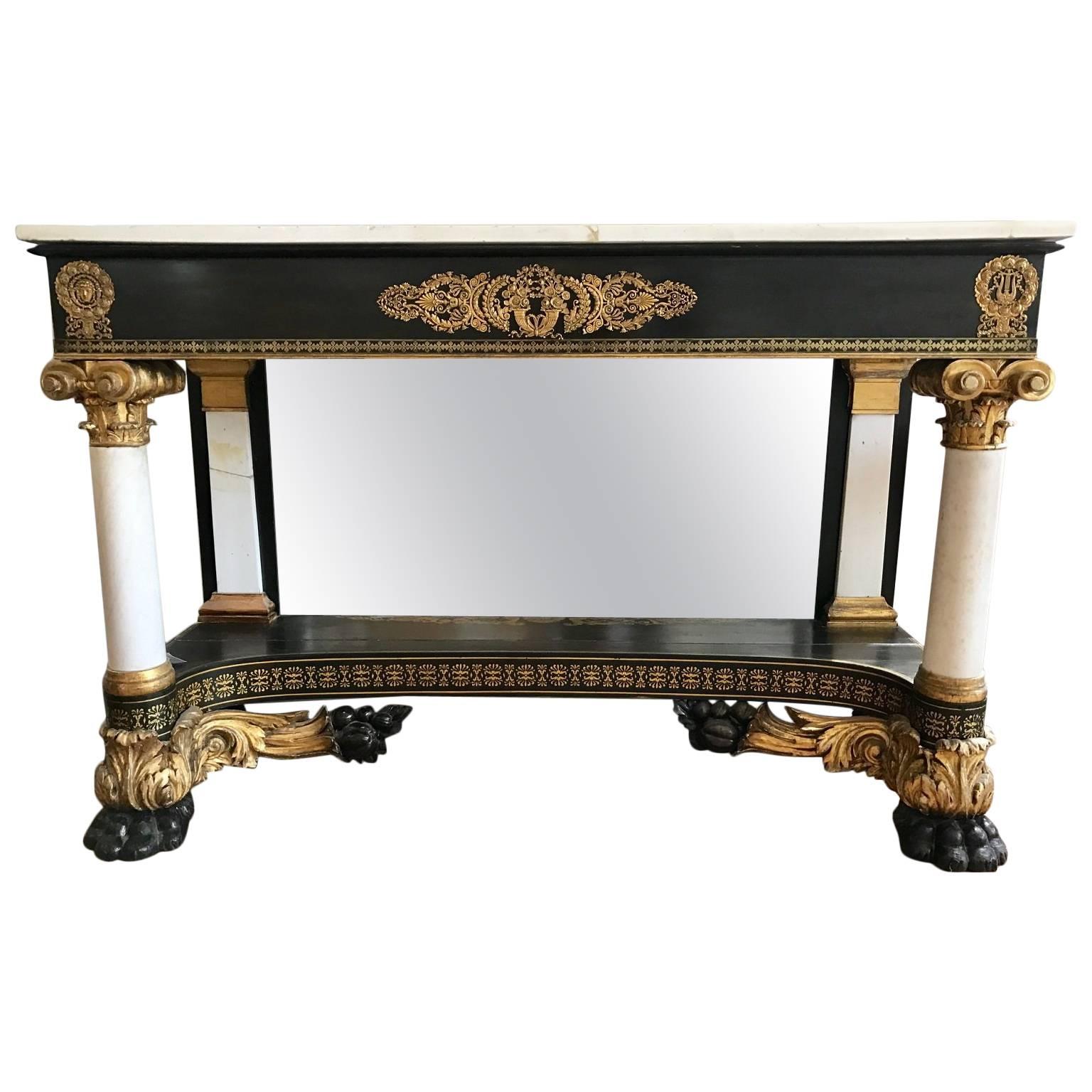 Exceptional American Classical Console Table, New York, circa 1815 For Sale