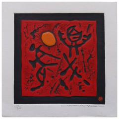 Small Woodblock Print Haku Maki, Japan 8