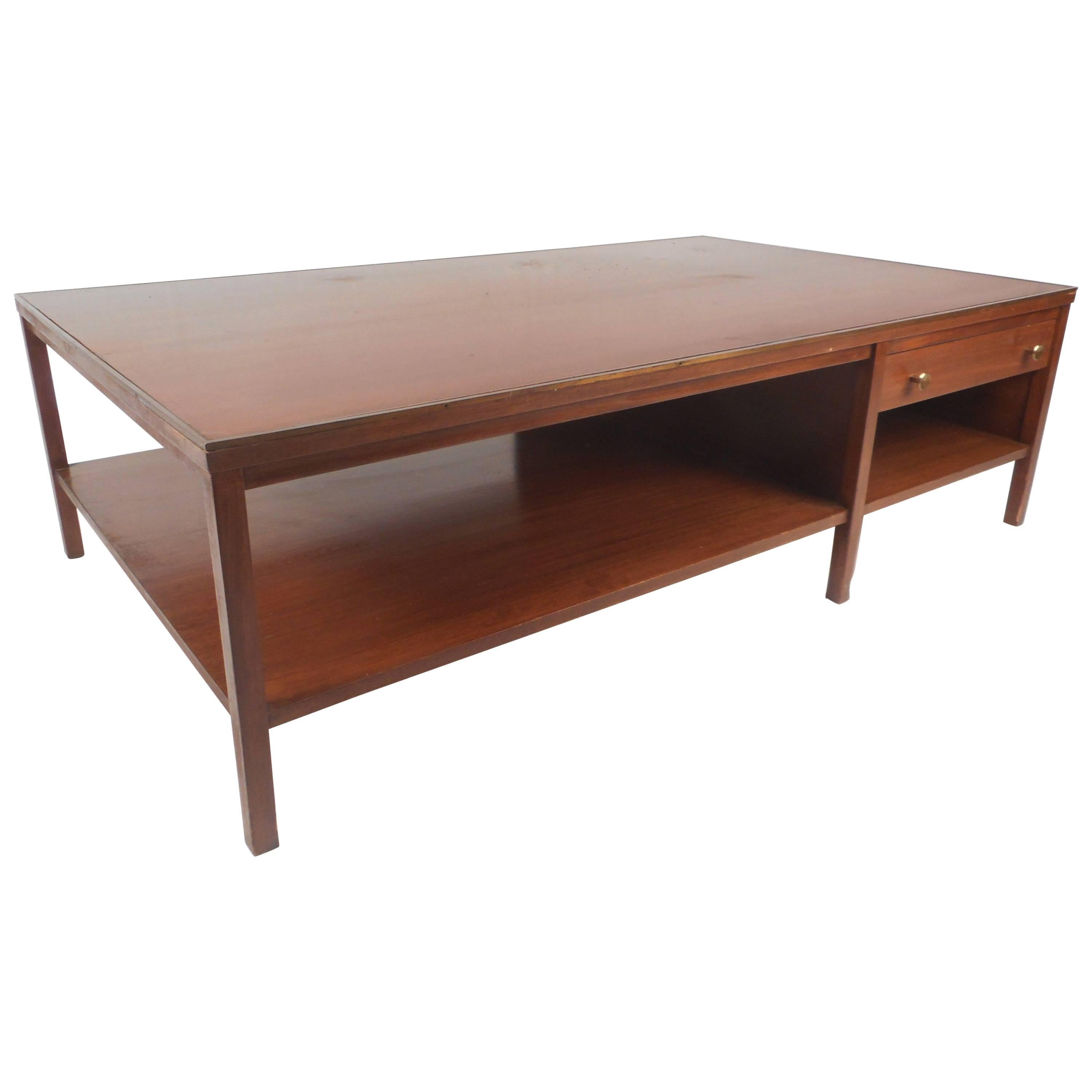 Mid-Century Modern Walnut Coffee Table in the Style of Paul McCobb