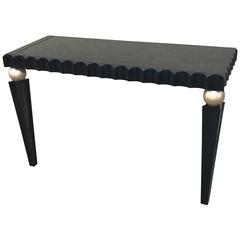 Black Lacquer and Macassar Console 1
