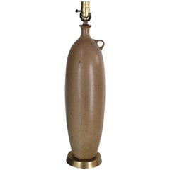 Vintage Tall Vase Jag Shape Handle Ceramic Pottery Table Lamp