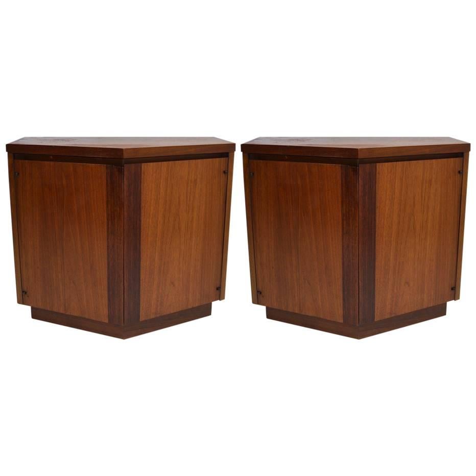 Pair of Lane Nightstands of Polygon Form