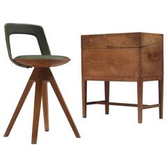 Swivel Stool and Sewing Chest by Kindt-Larsen and Gjerløv-Knudsen 4