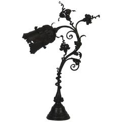 Art Nouveau Wrought Iron Table Lamp