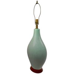 Mid-Century Celadon Ceramic Lamp 9