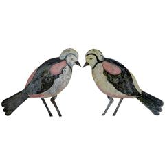Pair of French Tôle Peinte Birds, circa 1920s 1