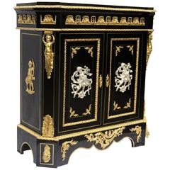 Impressive Gilt Bronze Ebony Boule Cabinet, Napoleon III Style 8