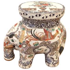 Adorable Chinese Hand-Painted Elephant Drinks Table Garden Seat