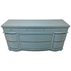 Blue Lacquered Dixie Dresser, Nine-Drawer