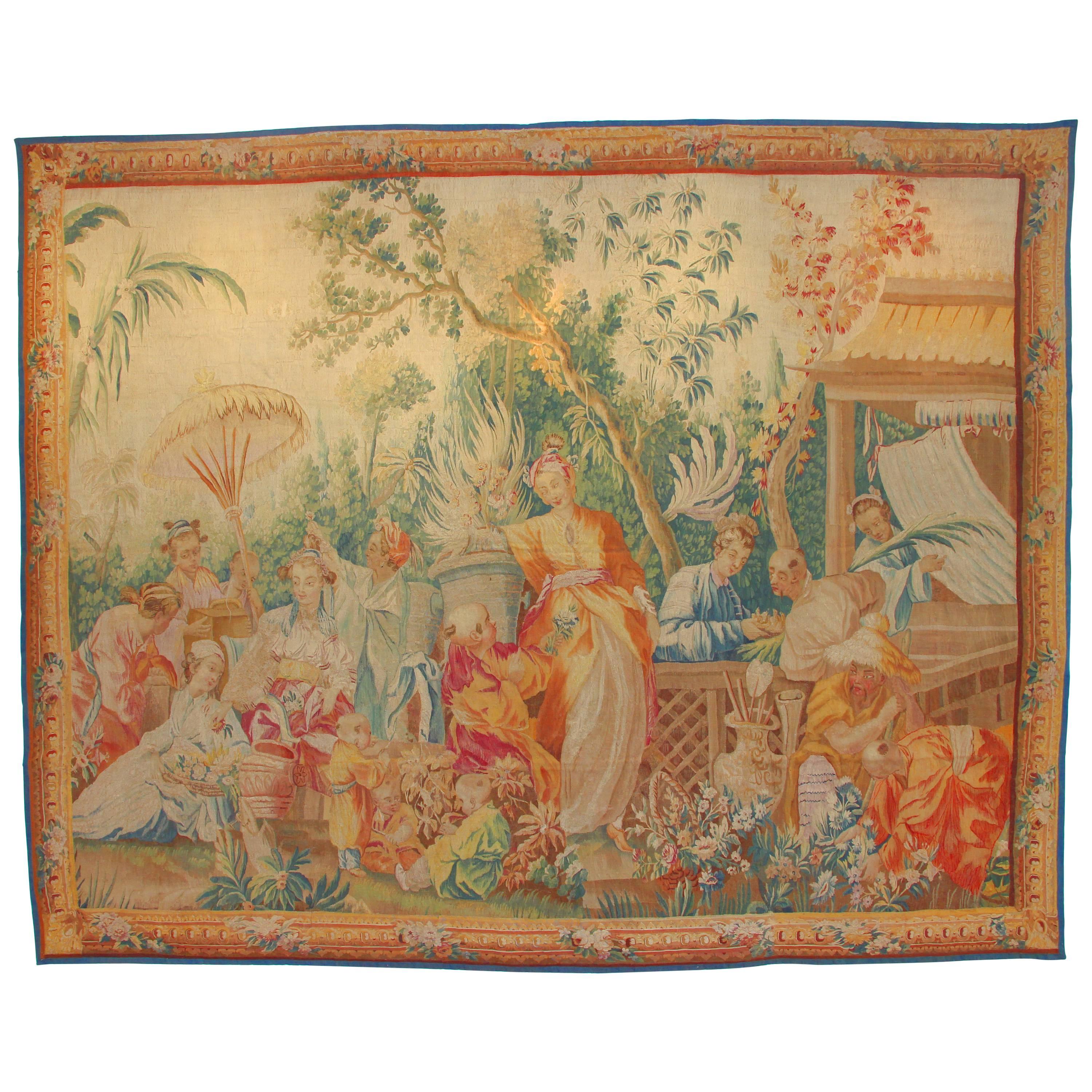 18th Century Tapestry Aubusson, 1754-1755 For Sale