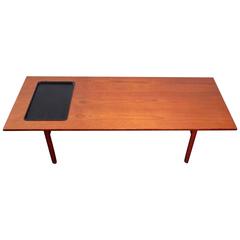 Coffee Table with Metal Tray by Grete Jalk for Poul Jeppesen, Denmark 10