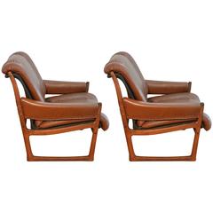 Pair of Lounge Chair, Odmand Vad Trevarefabrik, Norway