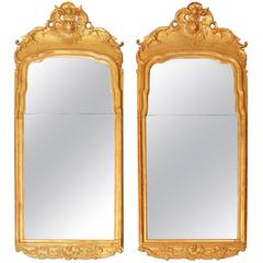 Antique Pair of Mirrors, Quite Similar, Stocholm, Sweden, circa 1770