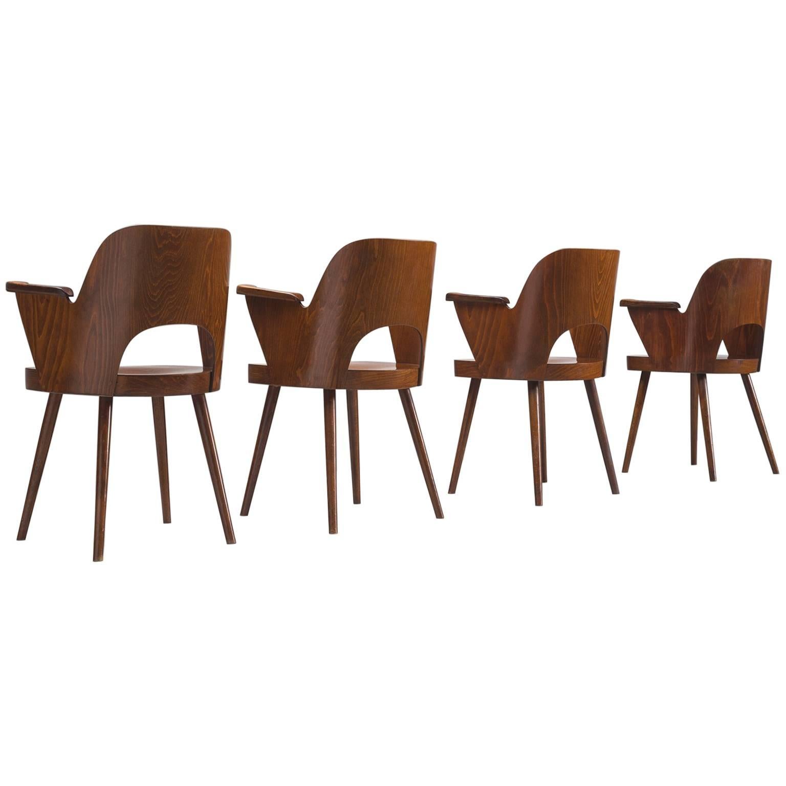 Oswald Haerdtl Set of Four Armchairs for Thonet