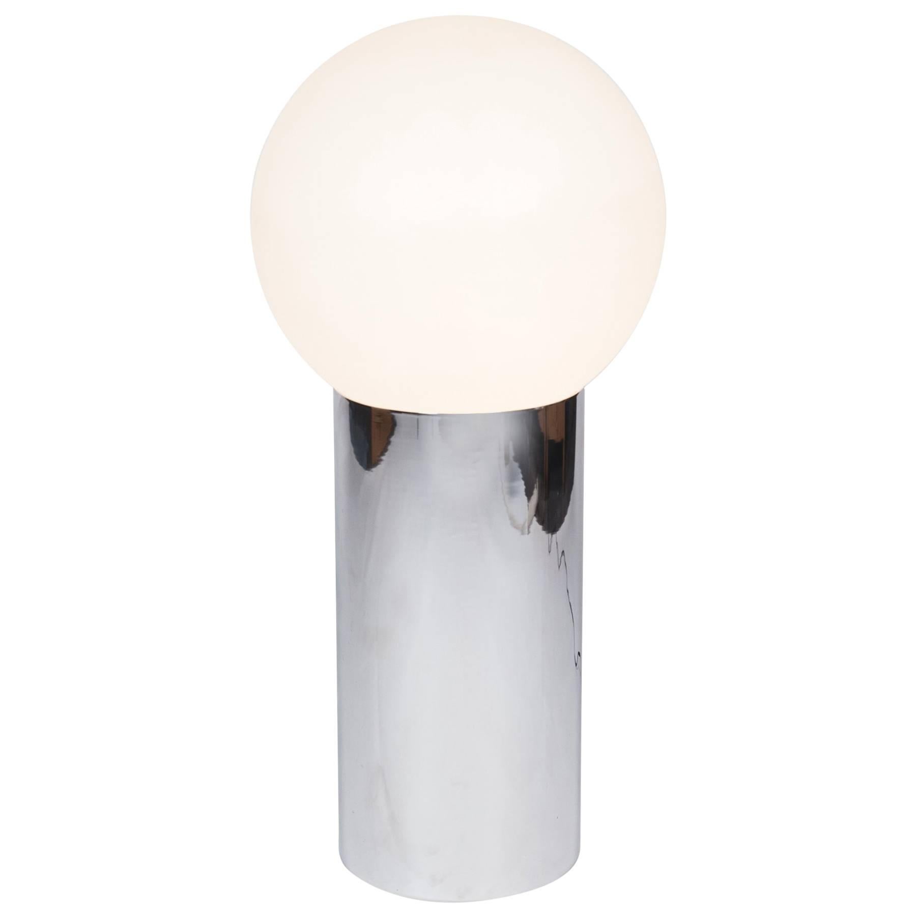 Poly Sphere and Chrome Floor Lamp by Sonneman For Sale