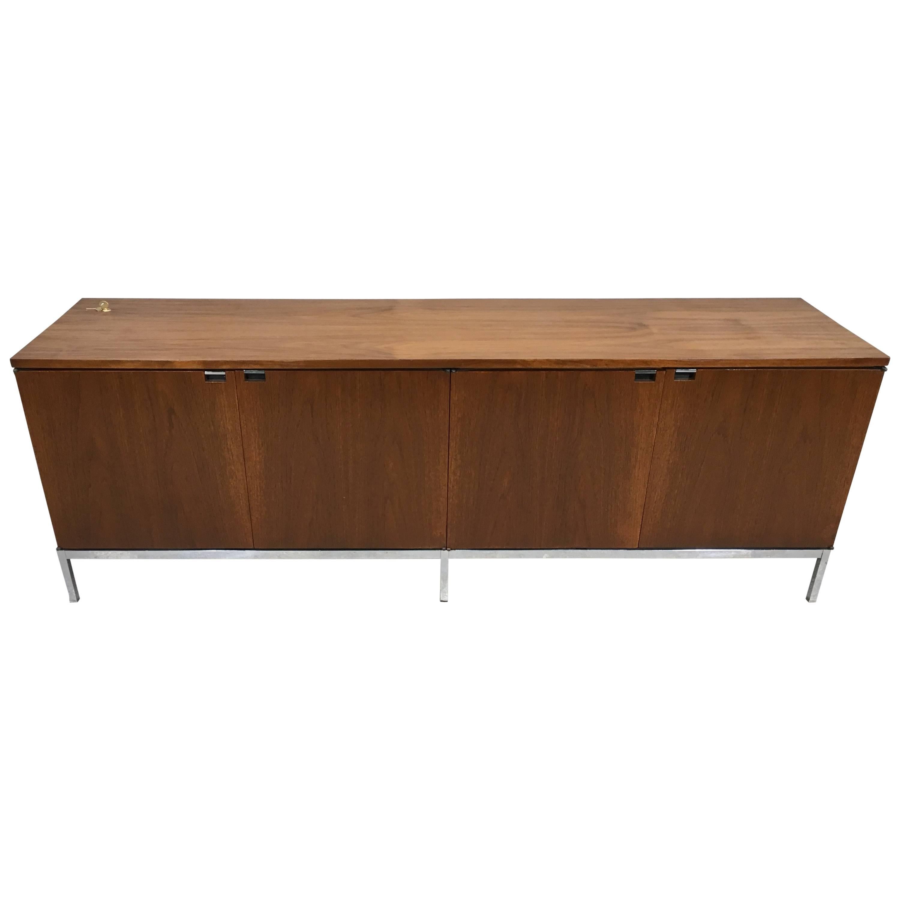 Florence Knoll for Knoll Walnut Credenza with Keys