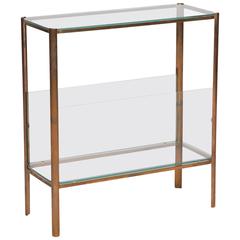 Bronze and Glass Two-Tier Side Table by Maison Malabert