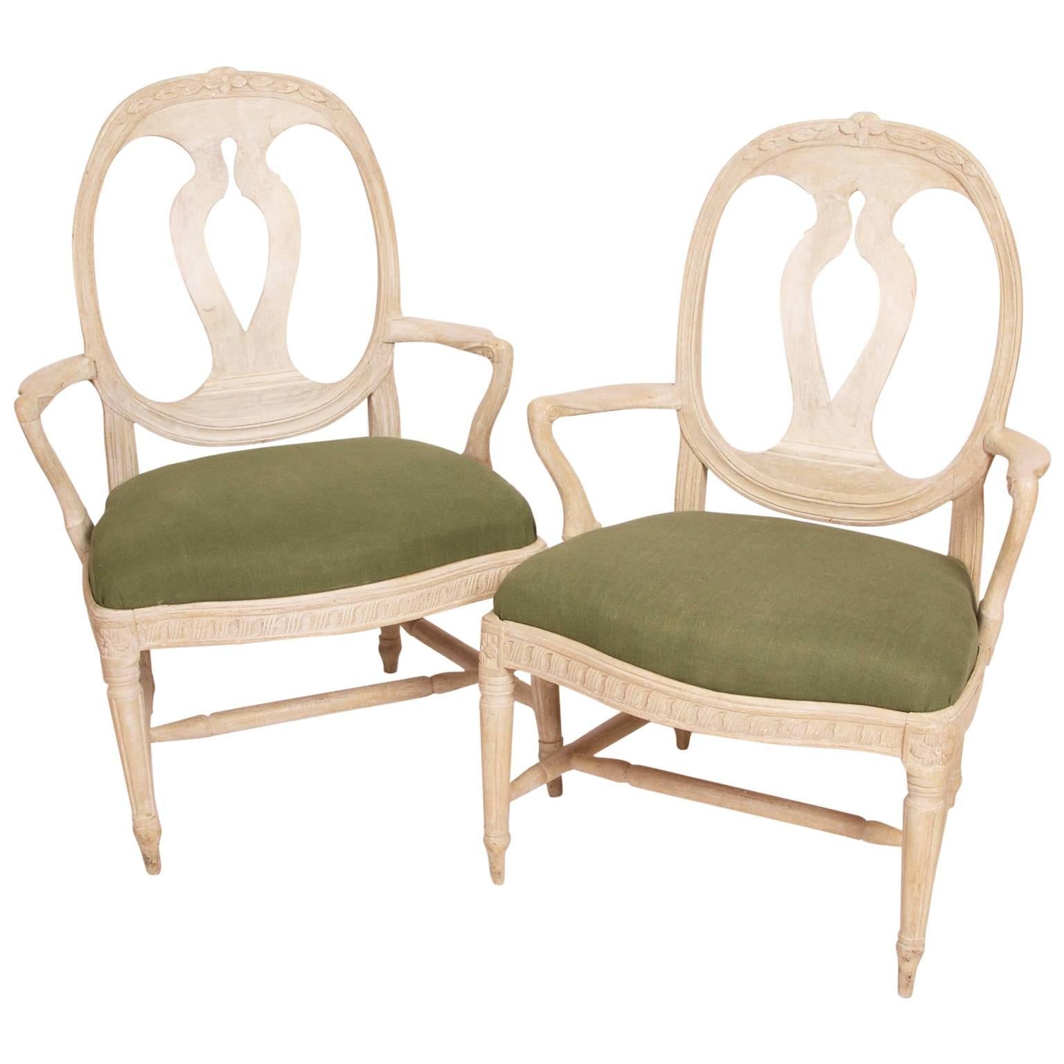 Pair of Gustavian Armchairs, circa 1780, The Swedish Model, Sweden For Sale