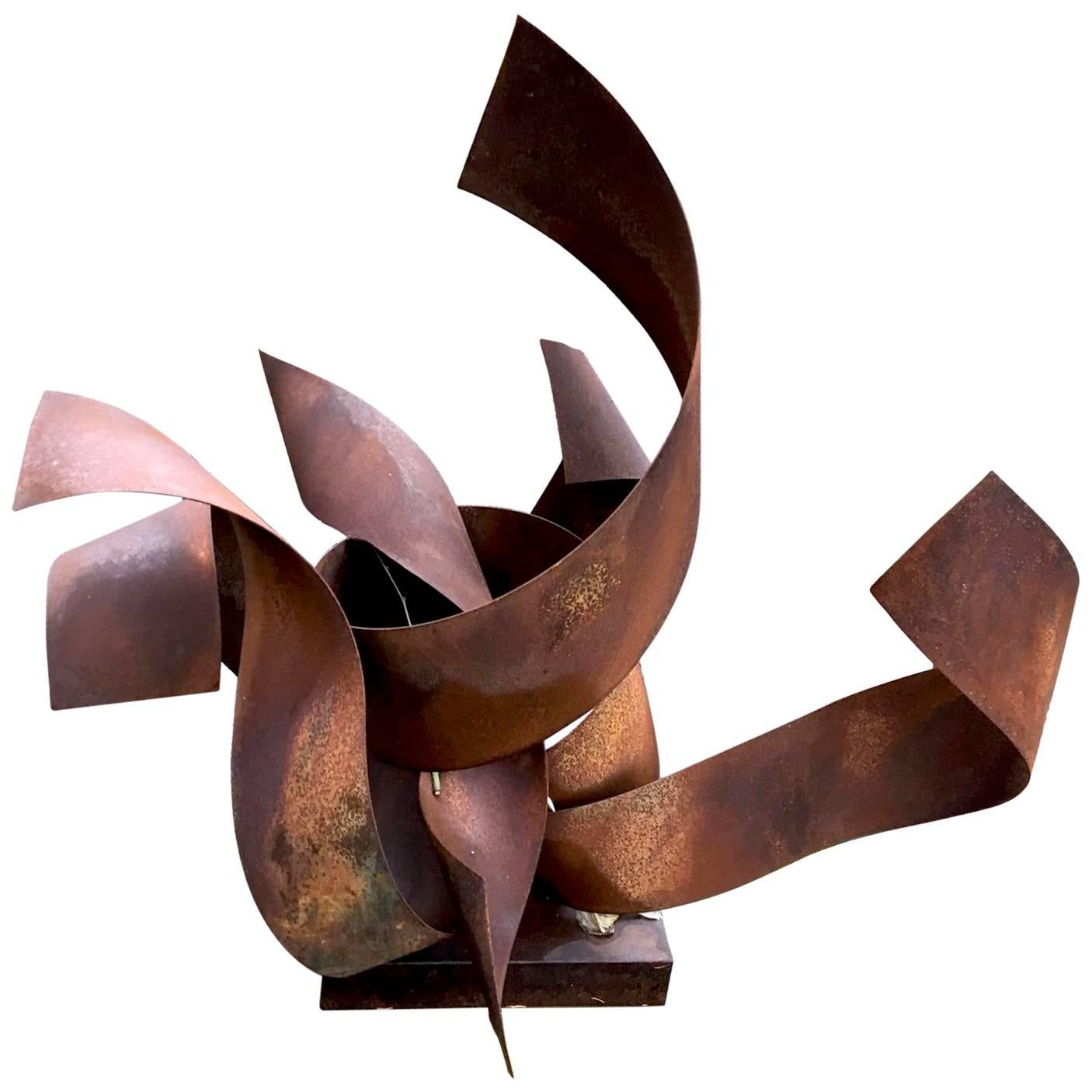 "Fire" Steel with Rust Patina Sculpture by Irwin Labin