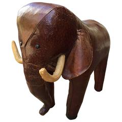 Vintage Leather Elephant Footstool by Omersa for Abercrombie