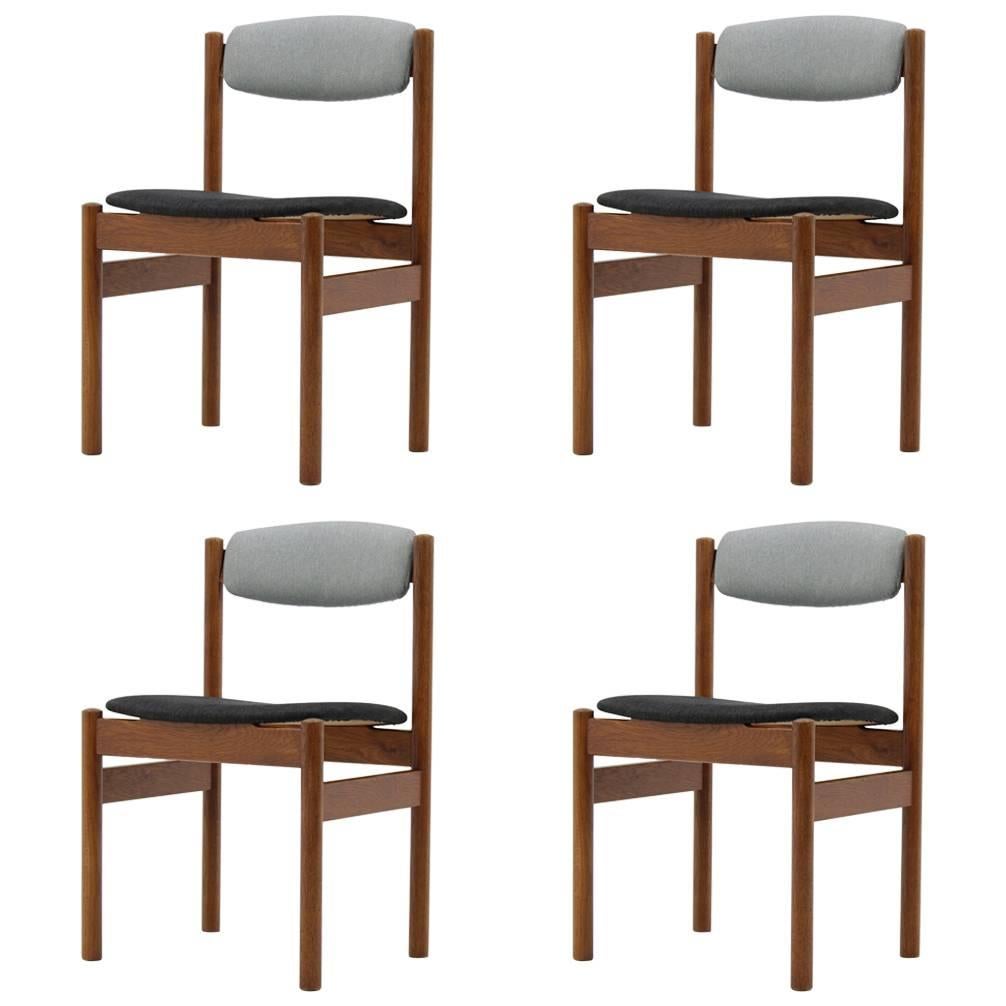 Set of Four Danish Oak Dining Chairs, 1960s