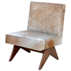 Compas Oak and Natural Hide Slipper Chair 11