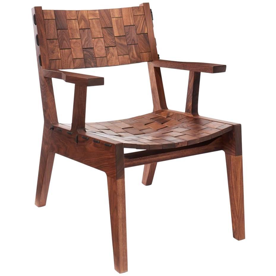 Rb Easy Chair, Moderner Loungesessel Handgefertigt aus Nussbaumholz im Angebot