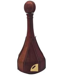 1970s Italian Red Leather and Suede Decanter